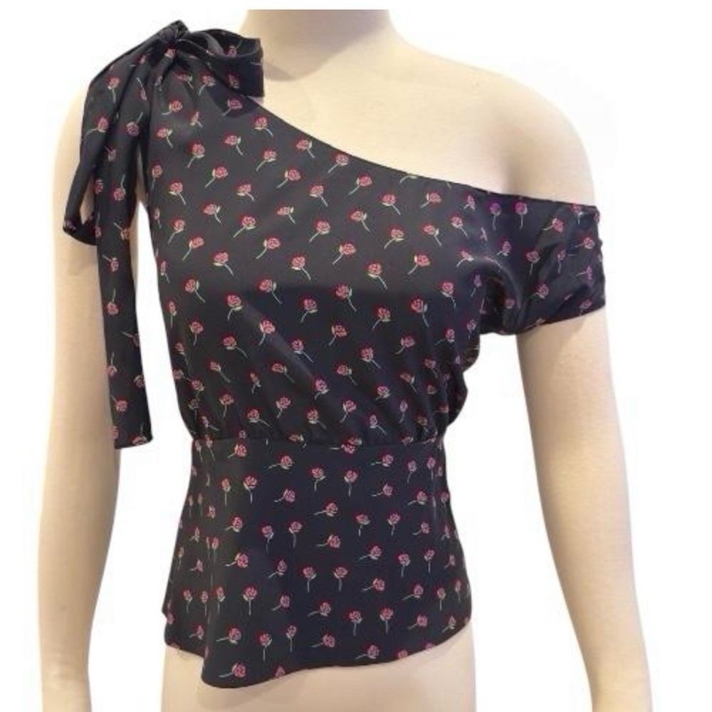 Prada Women’s Silk Floral Rose Print Peplum Camisole Boatneck Sleeveless Top NEW - Picture 12 of 16